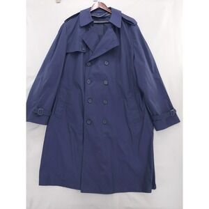DSCP Trench Coat Men 48L  Double Breasted Long Jacket NO Lining or Belt